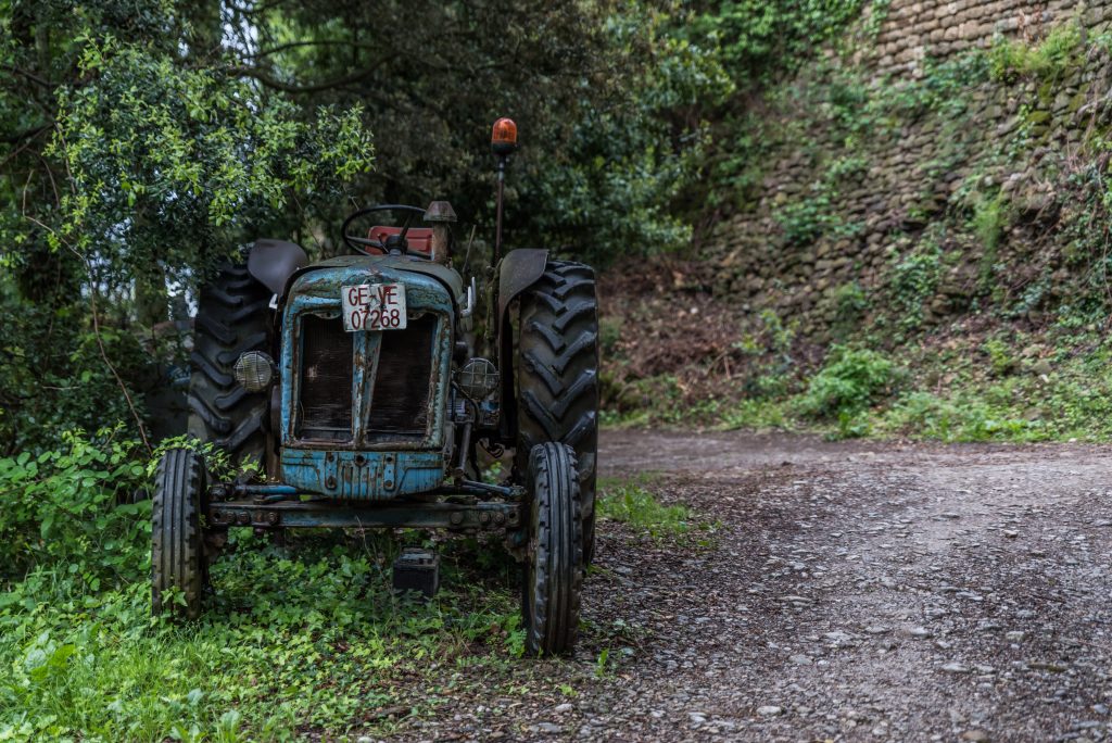 Tractor abandoned