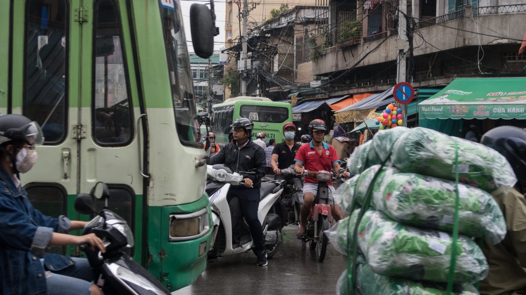 Crowded street in Ho Chi Minh City, Saigon